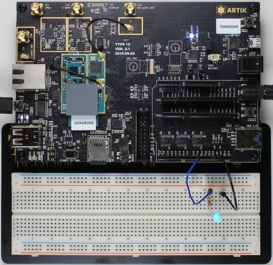 Circuit for blinking an LED